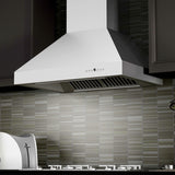 ZLINE Professional Convertible Vent Wall Mount Range Hood in Stainless Steel with Crown Molding (667CRN) - (667CRN48)