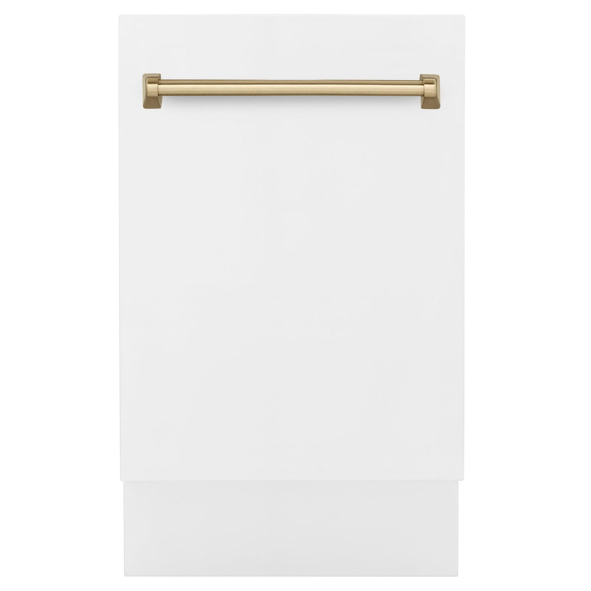 ZLINE Autograph Edition 18" Compact 3rd Rack Top Control Dishwasher in White Matte with Accent Handle, 51dBa (DWVZ-WM-18) [Color: Champagne Bronze] - (DWVZWM18CB)