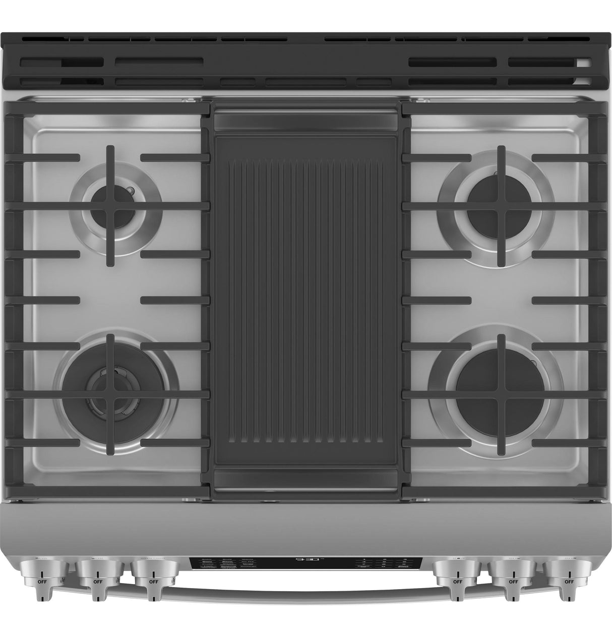 GE Profile(TM) 30" Smart Slide-In Front-Control Gas Fingerprint Resistant Range with No Preheat Air Fry - (PGS930YPFS)