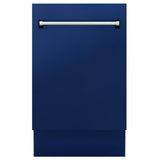 ZLINE 18" Tallac Series 3rd Rack Top Control Dishwasher with Traditional Handle, 51dBa [Color: Blue Gloss] - (DWVBG18)