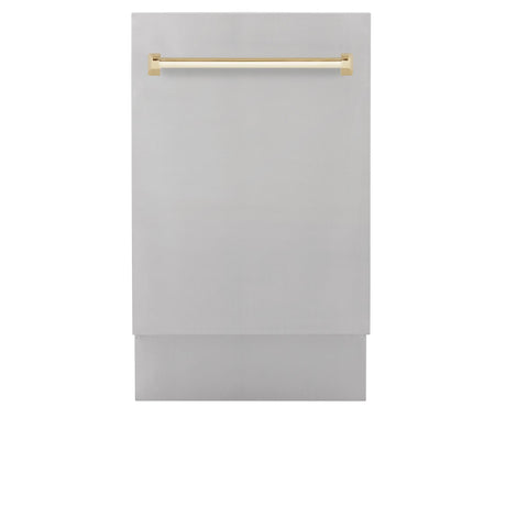 ZLINE Autograph Edition 18' Compact 3rd Rack Top Control Dishwasher in Stainless Steel with Accent Handle, 51dBa (DWVZ-304-18) [Color: Gold] - (DWVZ30418G)