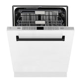 ZLINE Autograph Edition 24" 3rd Rack Top Touch Control Tall Tub Dishwasher in White Matte with Accent Handle, 51dBa (DWMTZ-WM-24) [Color: Matte Black] - (DWMTZWM24MB)