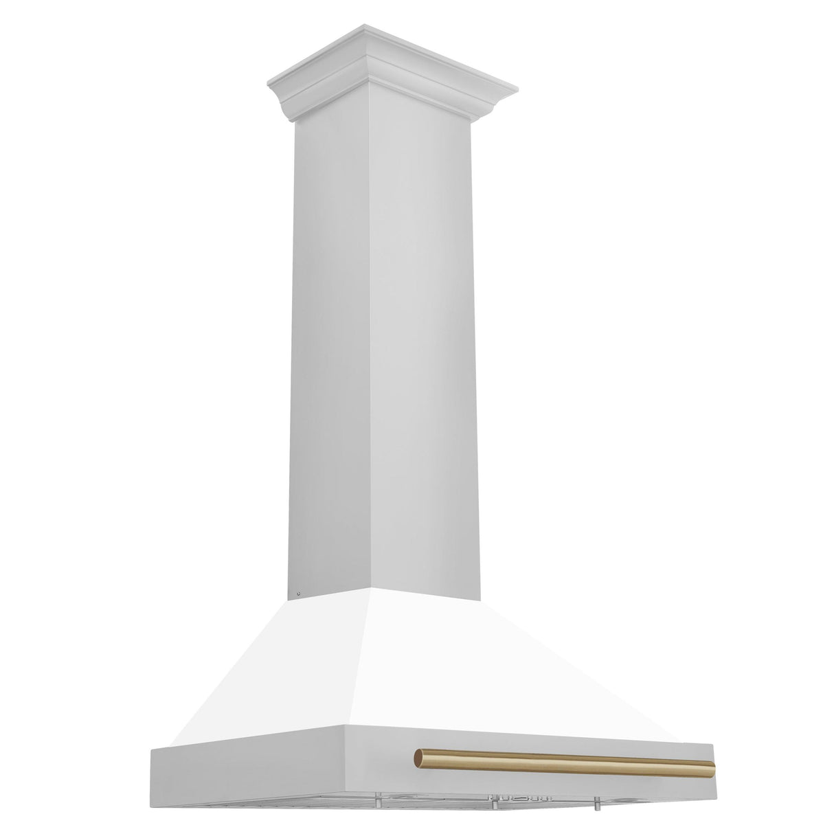 ZLINE 30 in. Autograph Edition Convertible Stainless Steel Range Hood with White Matte Shell [Color: Champagne Bronze] - (KB4STZWM30CB)