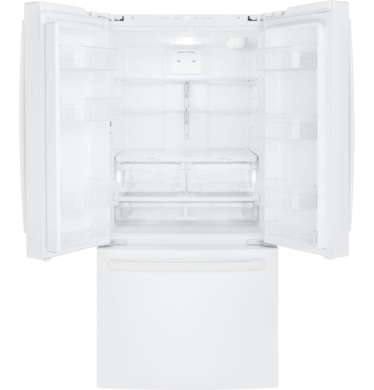 GE(R) ENERGY STAR(R) 18.6 Cu. Ft. Counter-Depth French-Door Refrigerator - (GWE19JGLWW)