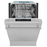 ZLINE 18 in. Compact Top Control Dishwasher with Stainless Steel Tub and Modern Style Handle, 52 dBa (DW-18) [Color: DuraSnow Stainless Steel] - (DWSN18)