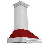 ZLINE 36 in. Stainless Steel Range Hood with Stainless Steel Handle (8654STX-36) [Color: Red Matte] - (8654STXRM36)