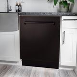 ZLINE 24" Tallac Series 3rd Rack Dishwasher with Traditional Handle, 51dBa (DWV-24) [Color: Oil Rubbed Bronze] - (DWVORB24)