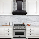 ZLINE Wooden Wall Mount Range Hood In Rustic Dark Finish - Includes Motor (KPDD) - (KPDD30)