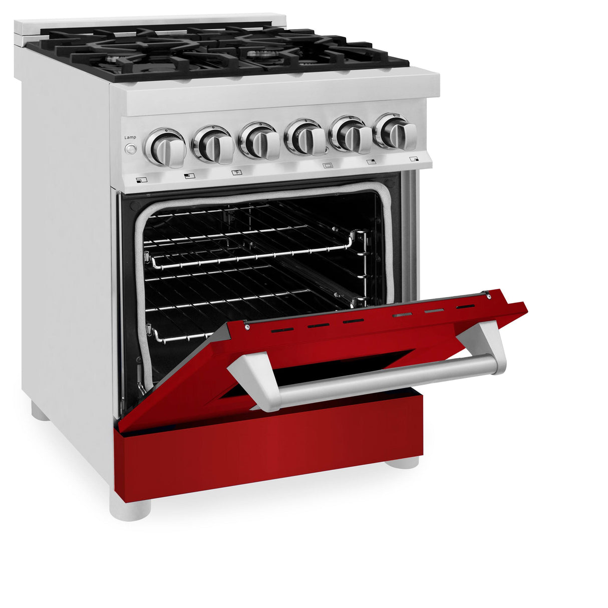 ZLINE 24 in. Professional Dual Fuel Range with Color Door Options (RA24) [Color: Red Gloss] - (RARG24)