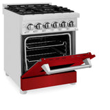 ZLINE 24 in. Professional Dual Fuel Range with Color Door Options (RA24) [Color: Red Matte] - (RARM24)