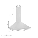 ZLINE Alpine Series Ducted Wall Mount Range Hood in Stainless Steel (ALP10WL) - (ALP10WL30)