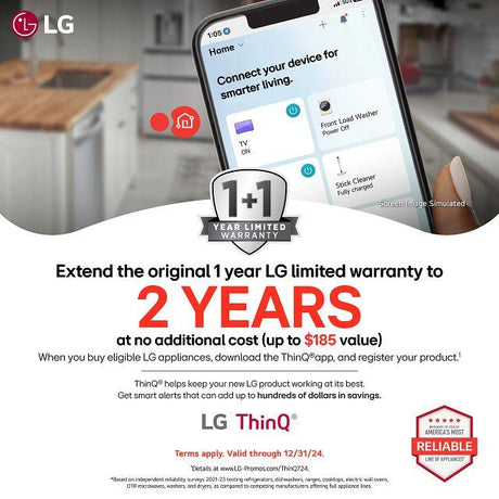 LG STUDIO Smart Top Control Dishwasher with 1-Hour Wash & Dry, QuadWash(R) Pro, TrueSteam(R) and Dynamic Heat Dry(TM) - (SDWB24W3)