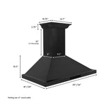 ZLINE Ducted Vent Wall Mount Range Hood in Black Stainless Steel with Built-in ZLINE CrownSound Bluetooth Speakers (BSKBNCRN-BT) - (BSKBNCRNBT42)