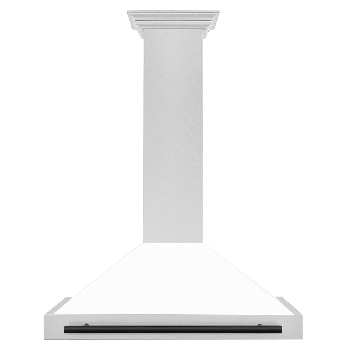 ZLINE 36 in. Autograph Edition Convertible Fingerprint Resistant DuraSnow' Stainless Steel Range Hood with White Matte Shell and Champagne Bronze Handle (KB4SNZ-WM36-CB) [Color: Matte Black Accents] - (KB4SNZWM36MB)