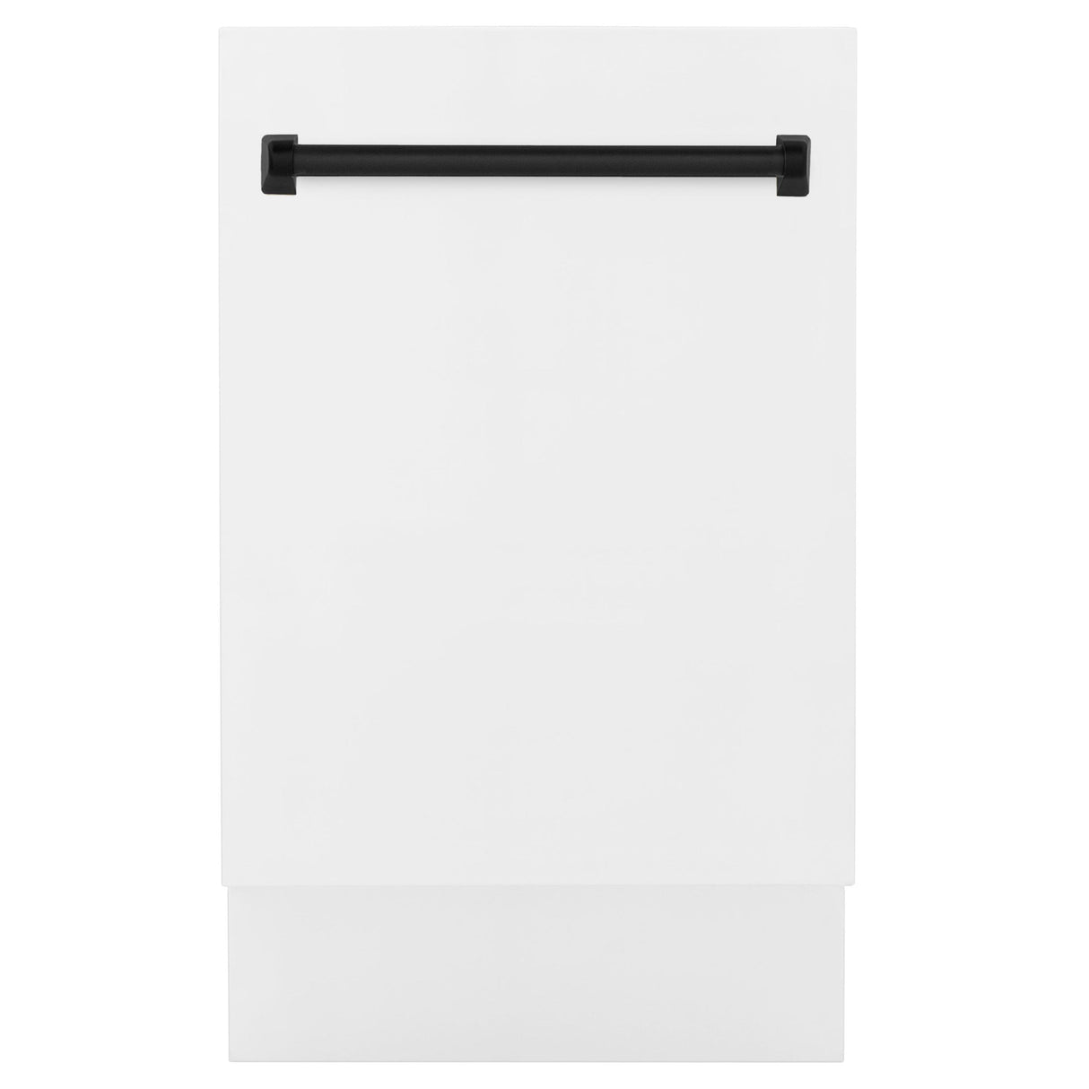 ZLINE Autograph Edition 18" Compact 3rd Rack Top Control Dishwasher in White Matte with Matte Black Handle, 51dBa (DWVZ-WM-18-MB) - (DWVZWM18MB)