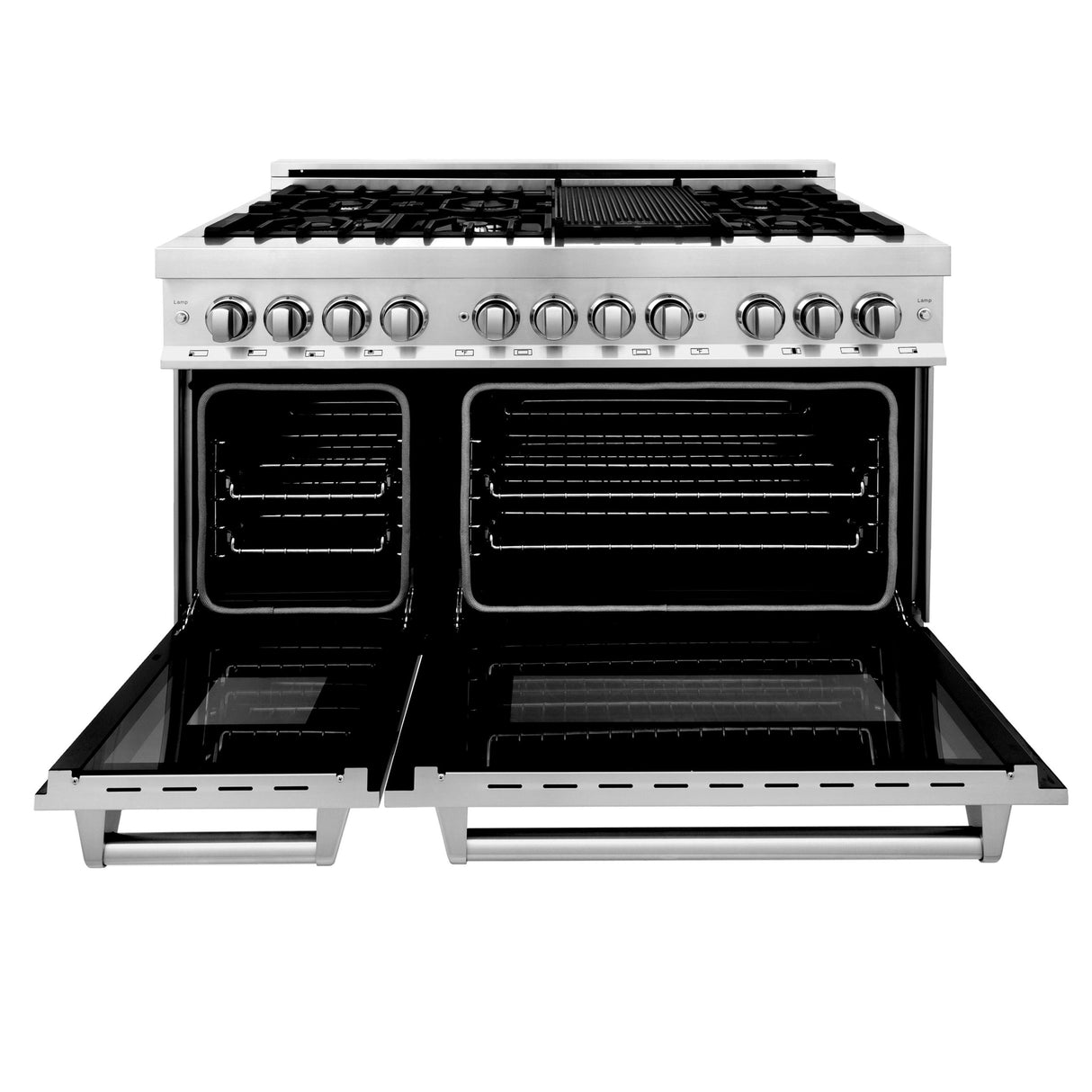 ZLINE 48 in. 6.0 cu. ft. Electric Oven and Gas Cooktop Dual Fuel Range with Griddle in Stainless Steel (RA-GR-48) - (RAGR48)