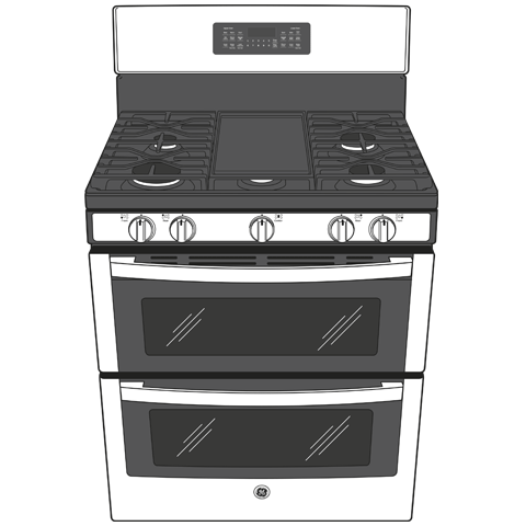 GE(R) 30" Free-Standing Gas Double Oven Convection Range - (JGBS86SPSS)