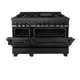 ZLINE 48 in. Black Stainless 6.0 cu. ft. 7 Gas Burner/Electric Oven Range (RAB-BR-48) - (RABBR48)