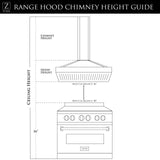 ZLINE Designer Series Wall Mount Range Hood in DuraSnow Stainless Steel with Mirror Accents (655MR) - (655MR30)