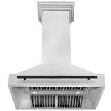 36 in. ZLINE Autograph Edition DuraSnow Stainless Steel Range Hood with Stainless Steel Shell and Colored Handle (8654SNZ-36) [Color: Matte Black] - (8654SNZ36MB)