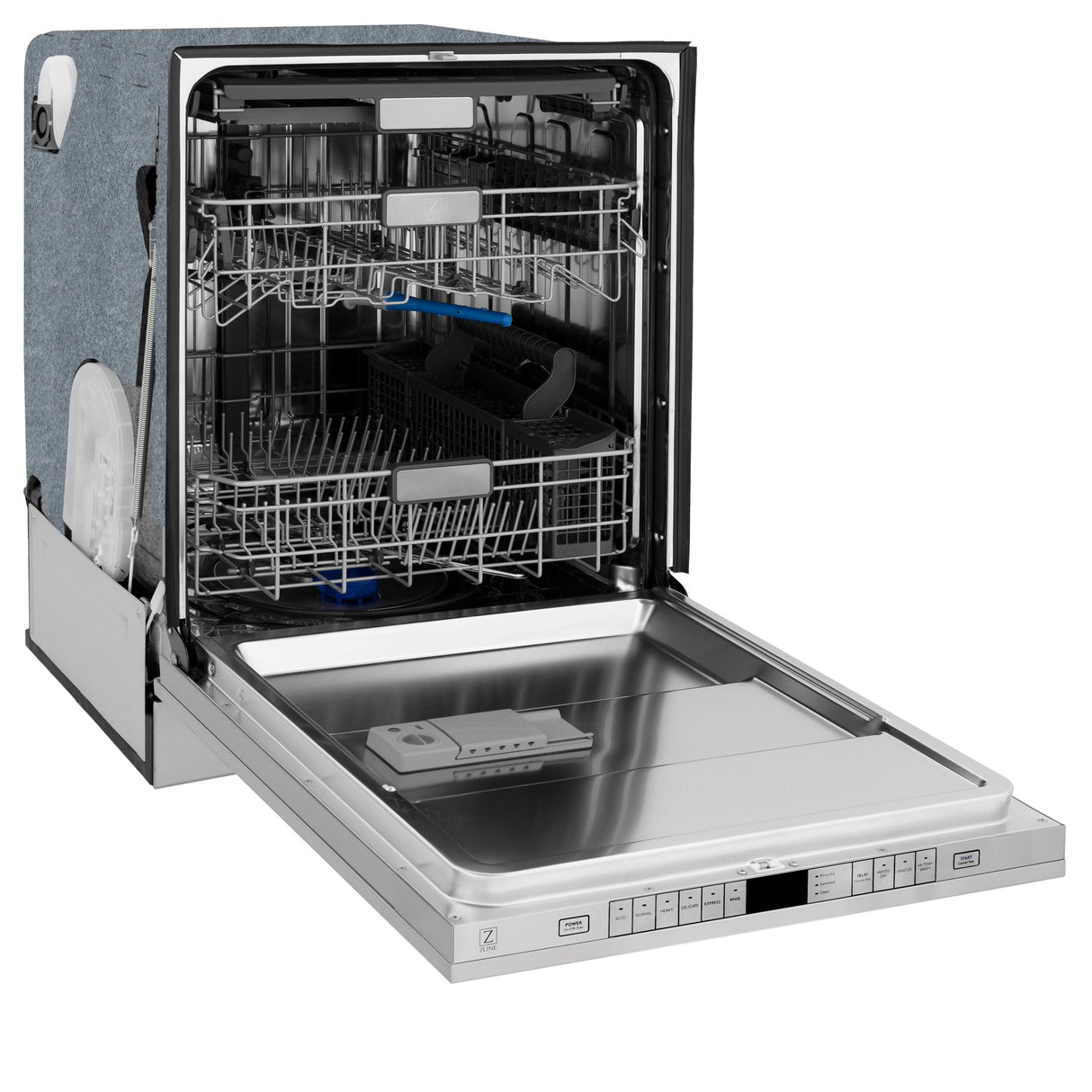 ZLINE Autograph Edition 24" 3rd Rack Top Touch Control Tall Tub Dishwasher in Stainless Steel with Accent Handle, 45dBa (DWMTZ-304-24) [Color: Matte Black] - (DWMTZ30424MB)