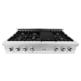 ZLINE 48 in. Porcelain Gas Stovetop with 7 Gas Burners and Griddle (RT48) - (RT48)