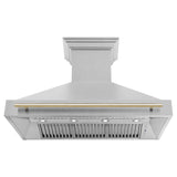 48 in. ZLINE Autograph Edition DuraSnow Stainless Steel Range Hood with DuraSnow Stainless Steel Shell (8654SNZ-48) [Color: Gold] - (8654SNZ48G)