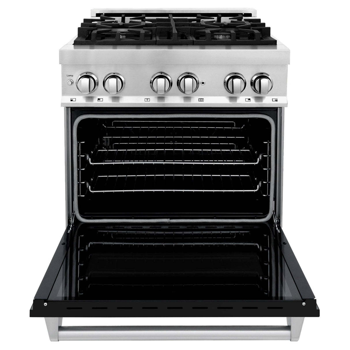 ZLINE 30 in. Dual Fuel Range with Gas Stove and Electric Oven in Stainless Steel (RA30) [Color: Black Matte] - (RABLM30)