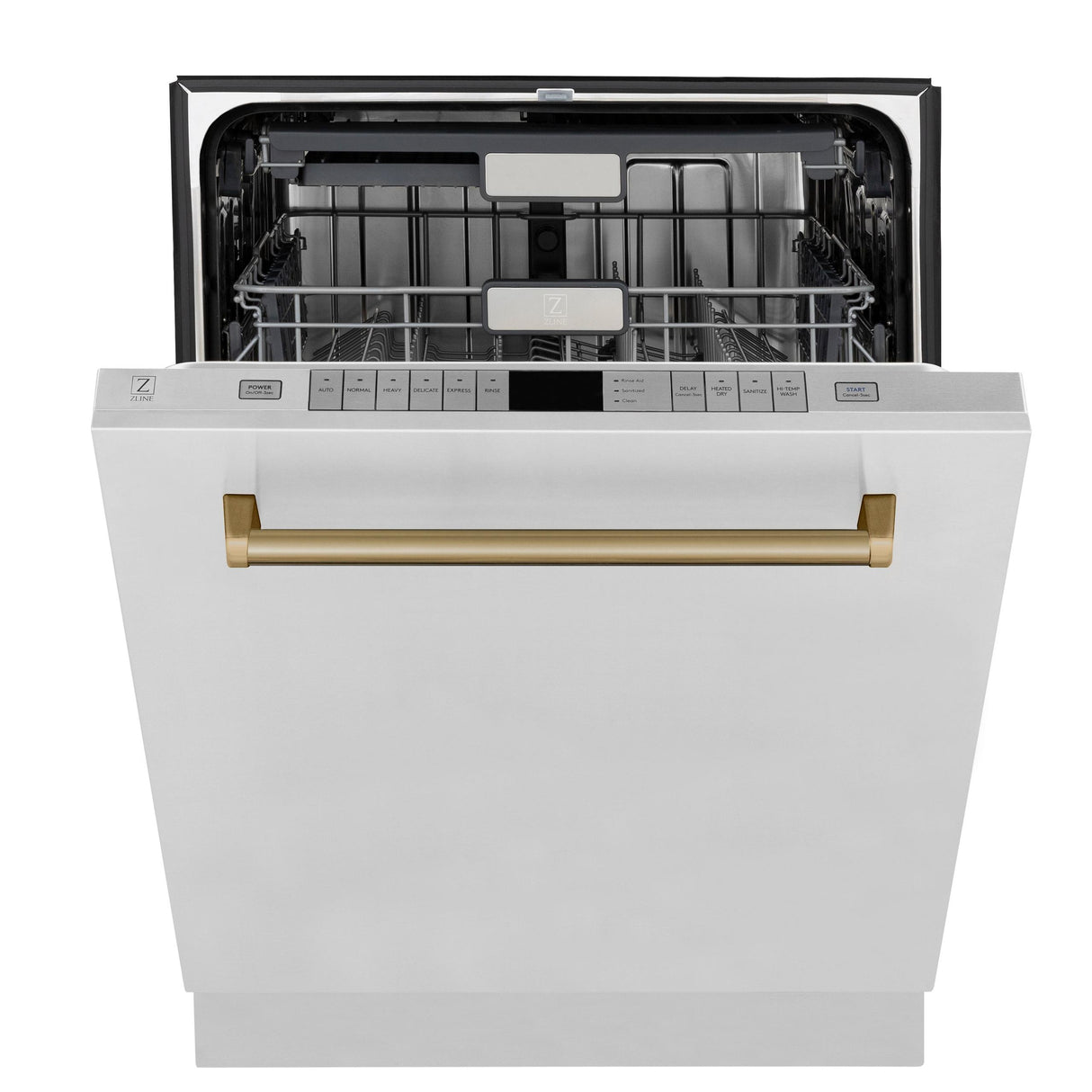 ZLINE Autograph Edition 24" 3rd Rack Top Touch Control Tall Tub Dishwasher in Stainless Steel with Accent Handle, 45dBa (DWMTZ-304-24) [Color: Champagne Bronze] - (DWMTZ30424CB)