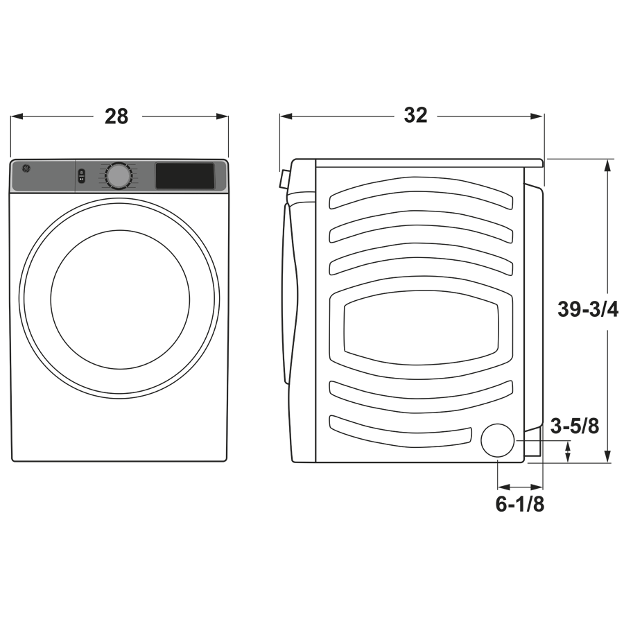 GE(R) ENERGY STAR(R) 7.8 cu. ft. Capacity Smart Front Load Electric Dryer with Steam and Sanitize Cycle - (GFD85ESPNRS)