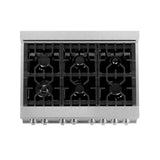 ZLINE 36 in. 4.6 cu. ft. Electric Oven and Gas Cooktop Dual Fuel Range with Griddle in Fingerprint Resistant Stainless (RAS-SN-GR-36) - (RASSNGR36)