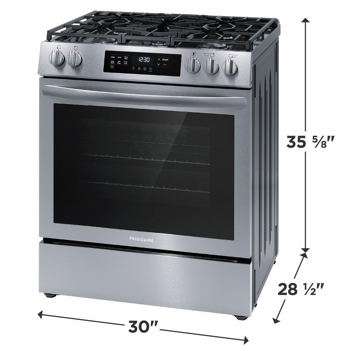 Frigidaire 30" Front Control Gas Range with Convection Bake - (FCFG3083AS)