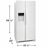 Frigidaire 22.3 Cu. Ft. 33" Standard Depth Side by Side Refrigerator - (FRSS2323AW)