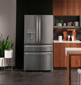 GE Profile(TM) ENERGY STAR(R) 27.9 Cu. Ft. Smart Fingerprint Resistant 4-Door French-Door Refrigerator with Door In Door - (PVD28BYNFS)