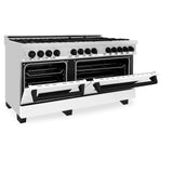 ZLINE Autograph Edition 60" 7.4 cu. ft. Dual Fuel Range with Gas Stove and Electric Oven in Stainless Steel with White Matte Door and Accents (RAZ-WM-60) [Color: Matte Black] - (RAZWM60MB)