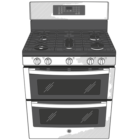 GE Profile(TM) 30" Free-Standing Gas Double Oven Convection Fingerprint Resistant Range with No Preheat Air Fry - (PGB965YPFS)