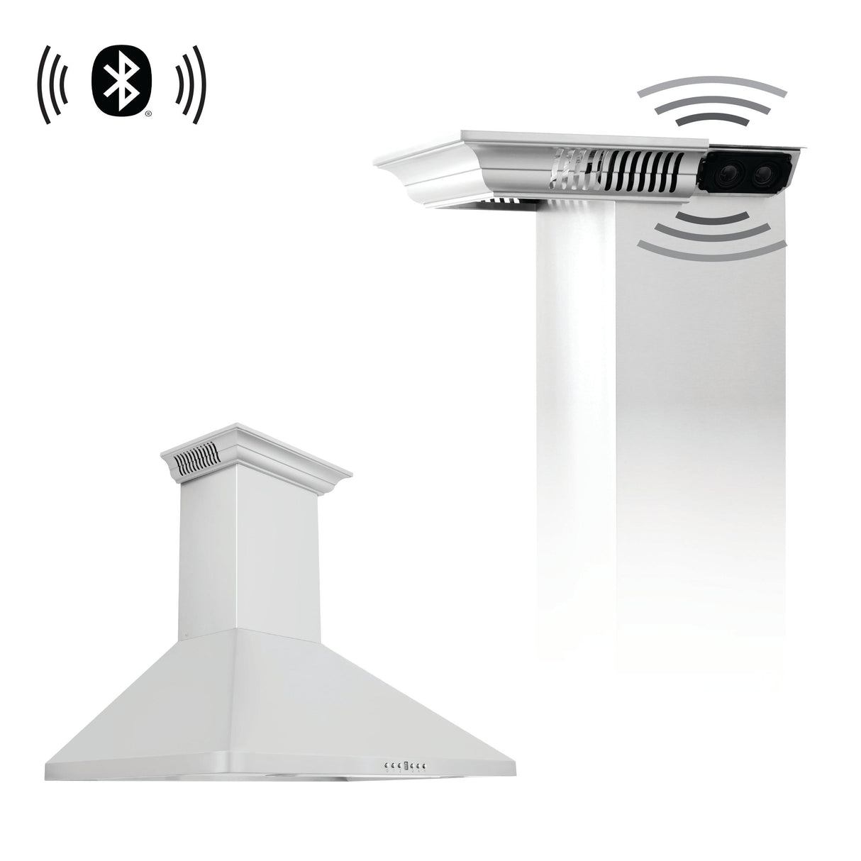 ZLINE Wall Mount Range Hood in Stainless Steel with Built-in ZLINE CrownSound Bluetooth Speakers (KF1CRN-BT) - (KF1CRNBT30)