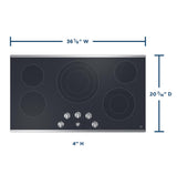 GE(R) 36" Built-In Knob Control Electric Cooktop - (JEP5036STSS)