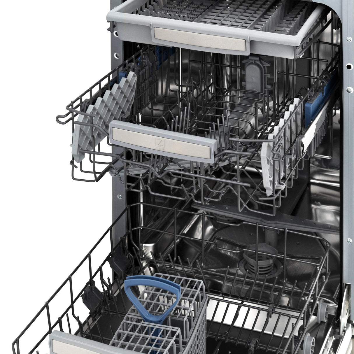 ZLINE 18" Tallac Series 3rd Rack Top Control Dishwasher in Custom Panel Ready with Stainless Steel Tub, 51dBa (DWV-18) - (DWV18)