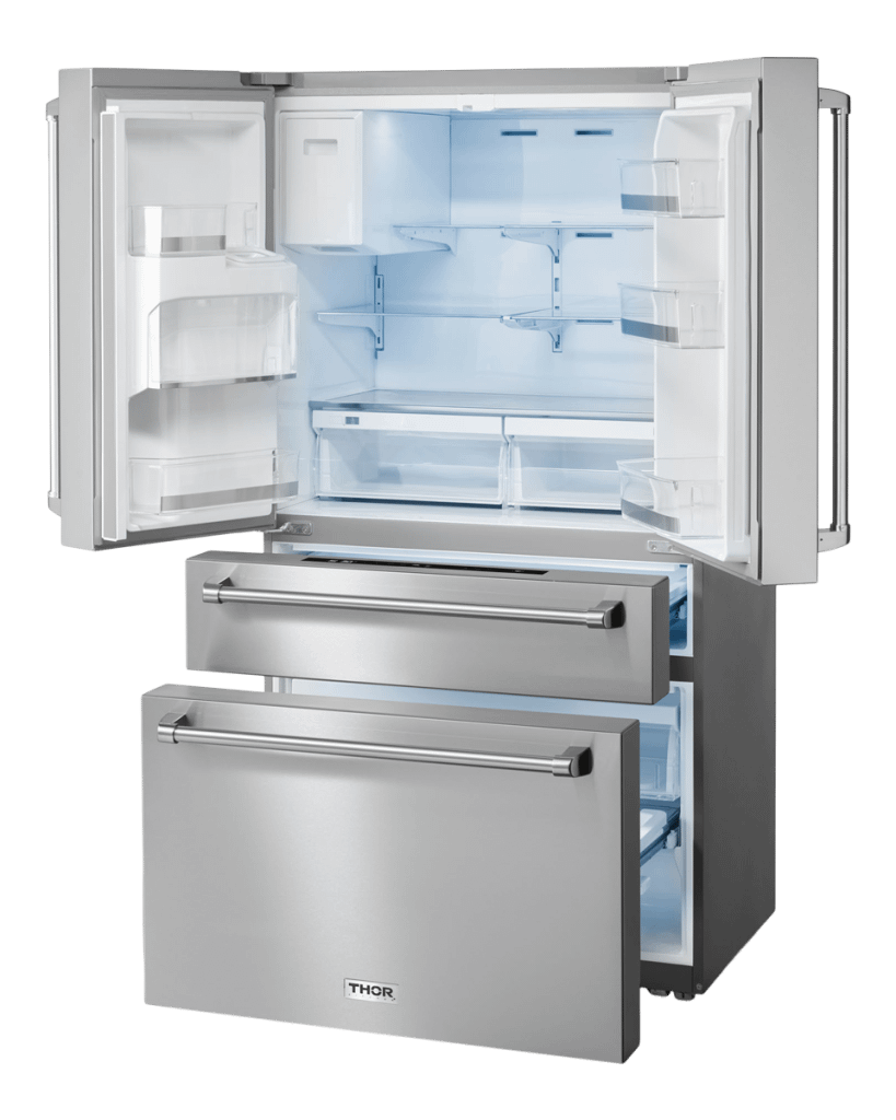 Thor Kitchen 36 Inch Professional French Door Refrigerator With Ice and Water Dispenser - Model Trf3601fd - (TRF3601FD)