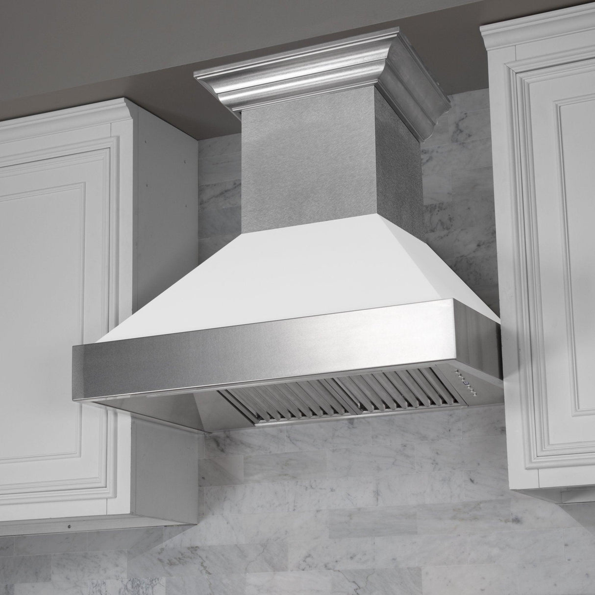 ZLINE DuraSnow Stainless Steel Range Hood With White Matte Shell (8654WM) - (8654WM36)