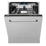 ZLINE 24" Tallac Series 3rd Rack Dishwasher with Traditional Handle, 51dBa (DWV-24) [Color: DuraSnow Stainless Steel] - (DWVSN24)