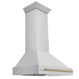 36 in. ZLINE Autograph Edition Stainless Steel Range Hood with Stainless Steel Shell and Handle (8654STZ-36) [Color: Champagne Bronze] - (8654STZ36CB)