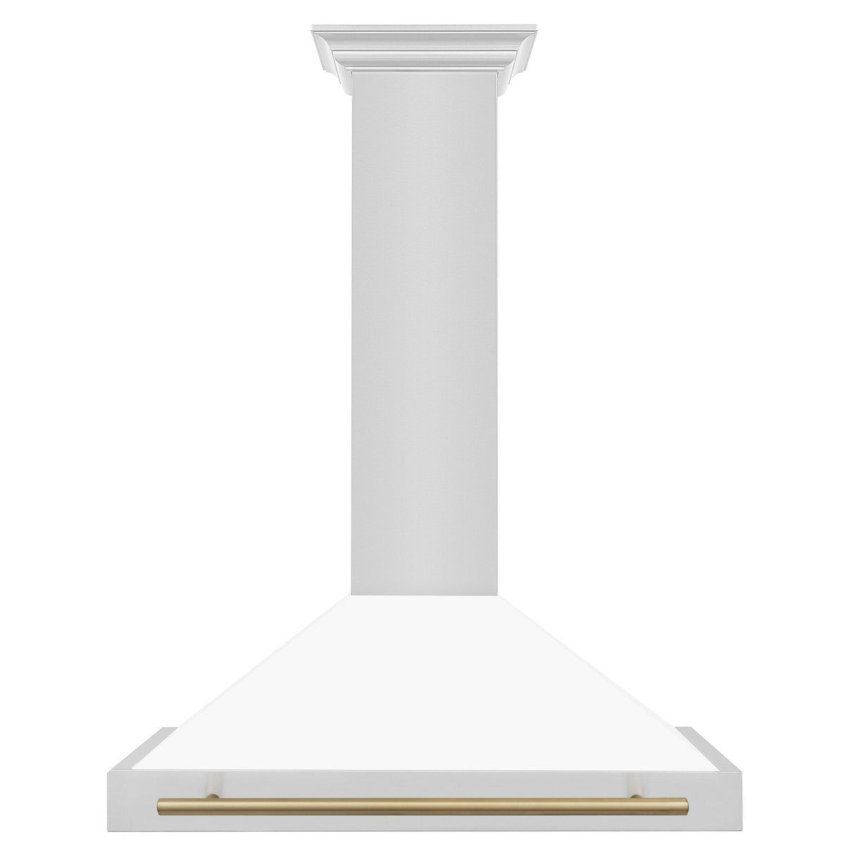 ZLINE 36 in. Autograph Edition Convertible Stainless Steel Range Hood with White Matte Shell (KB4STZ-WM36) [Color: Champagne Bronze Accents] - (KB4STZWM36CB)