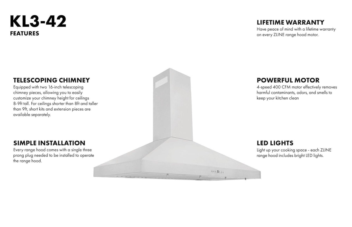 ZLINE Convertible Vent Wall Mount Range Hood in Stainless Steel (KL3) - (KL330)