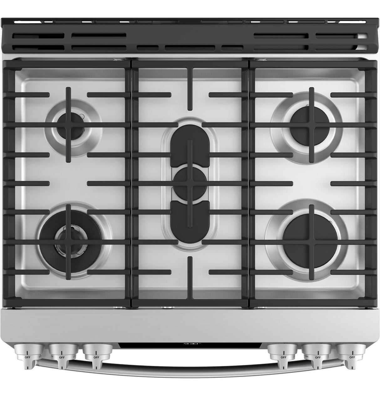 GE Profile(TM) 30" Smart Slide-In Front-Control Gas Fingerprint Resistant Range with No Preheat Air Fry - (PGS930YPFS)