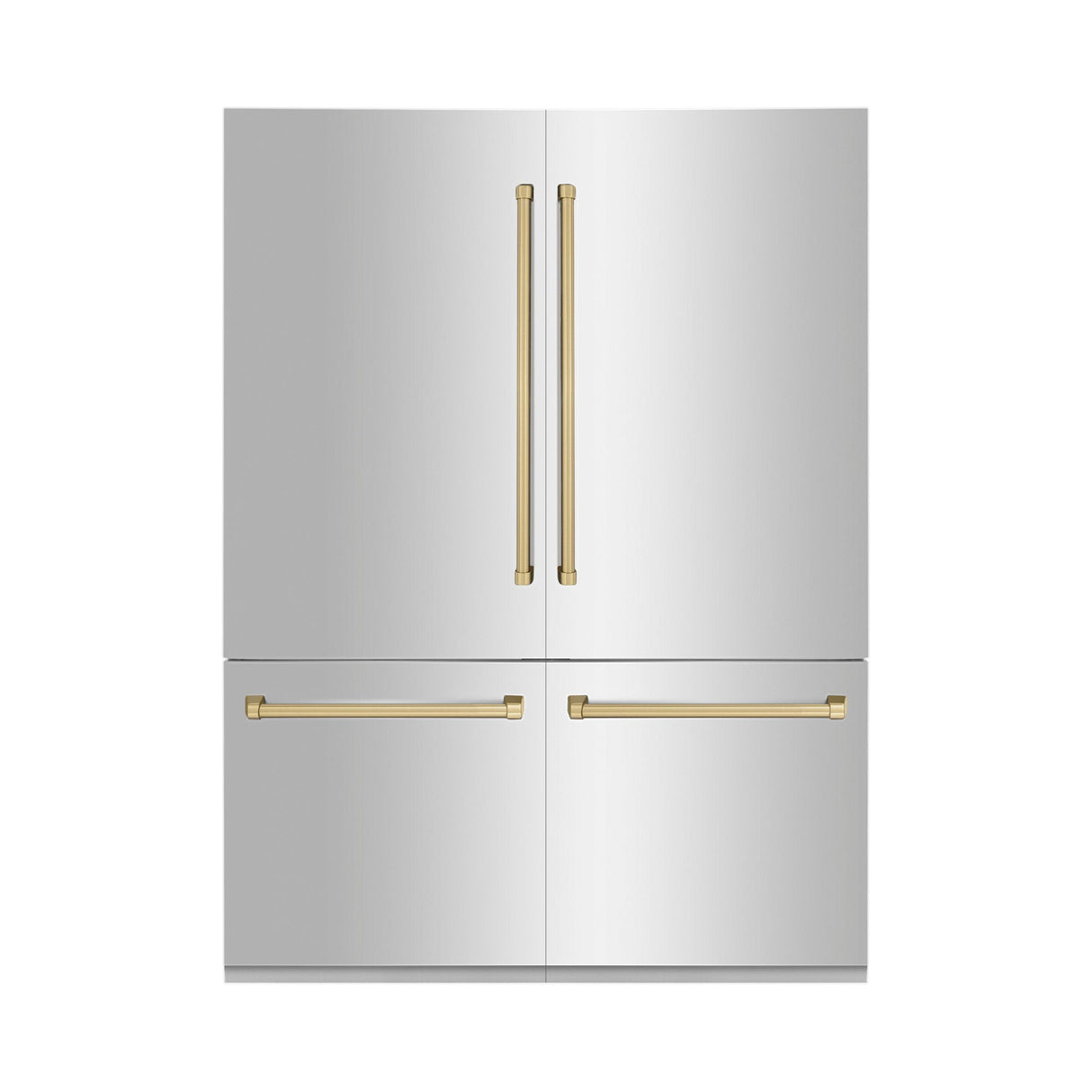 ZLINE 60" Autograph Edition 32.2 cu. ft. Built-in 4-Door French Door Refrigerator with Internal Water and Ice Dispenser in Stainless Steel with Champagne Bronze Accents (RBIVZ-304-60-CB) - (RBIVZ30460CB)