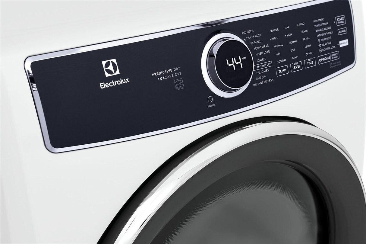 Electrolux Front Load Perfect Steam(TM) Electric Dryer with Predictive Dry(TM) and Instant Refresh - 8.0 Cu. Ft. - (ELFE7537AW)