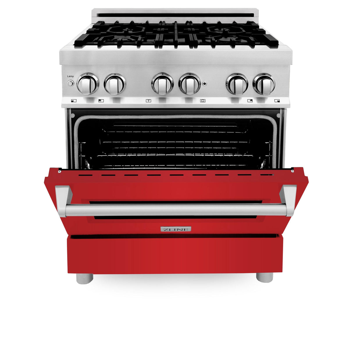 ZLINE 30 in. Dual Fuel Range with Gas Stove and Electric Oven in Stainless Steel (RA30) [Color: Red Matte] - (RARM30)