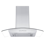 ZLINE Convertible Vent Wall Mount Range Hood in Stainless Steel & Glass with Crown Molding (KZCRN) - (KZCRN30)